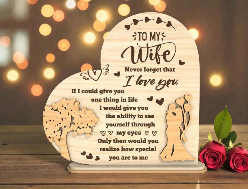 “To My Wife” Wooden Message Table Decor