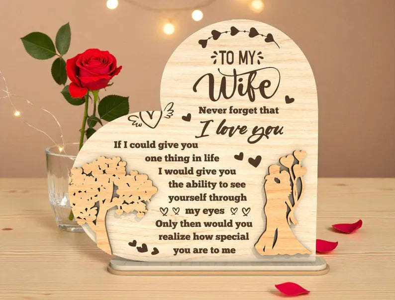 “To My Wife” Wooden Message Table Decor