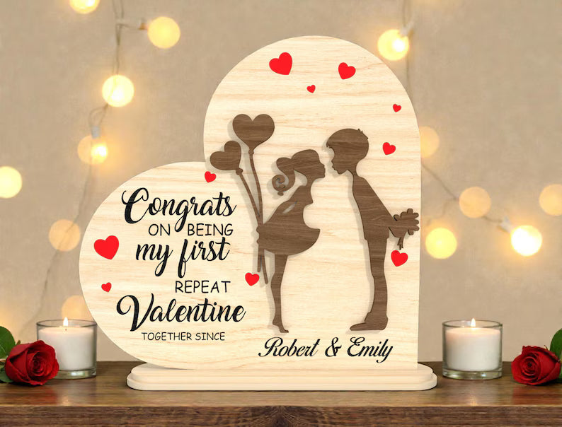 “My First Valentine” Wooden Table Decor